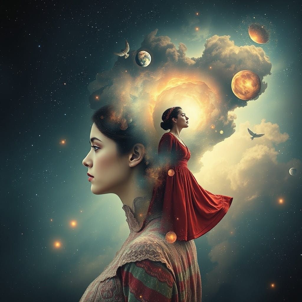 Mental Cosmos in Double Exposure