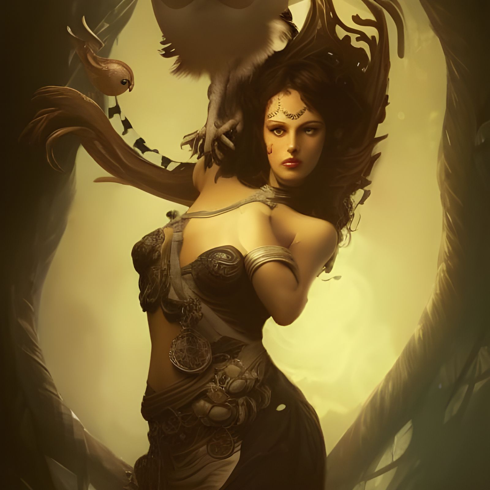 Lilith: Dark Goddess Portrait in Hyperdetailed Style