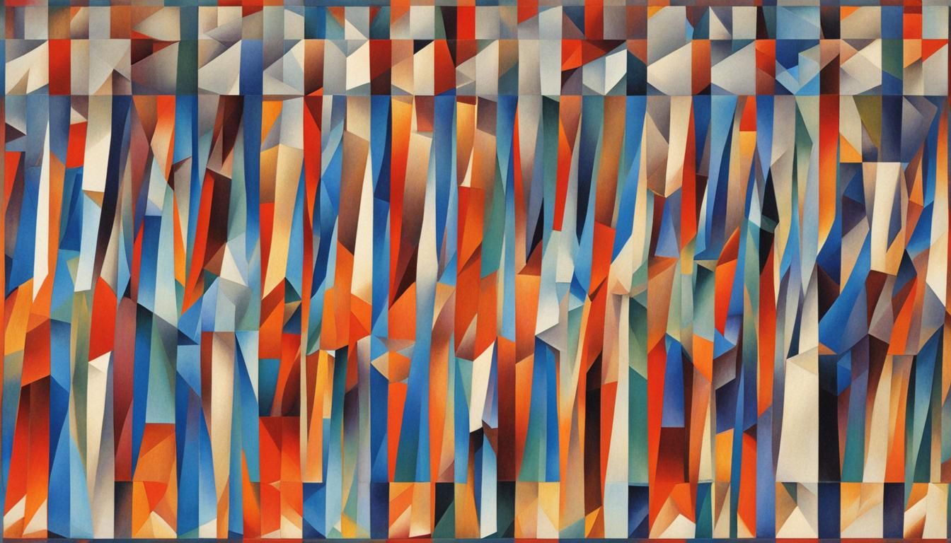Kinetic Geometric Pattern in Abstract Cubism Style
