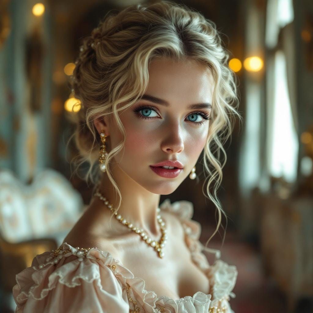 Regency Era Woman in Elegant Room