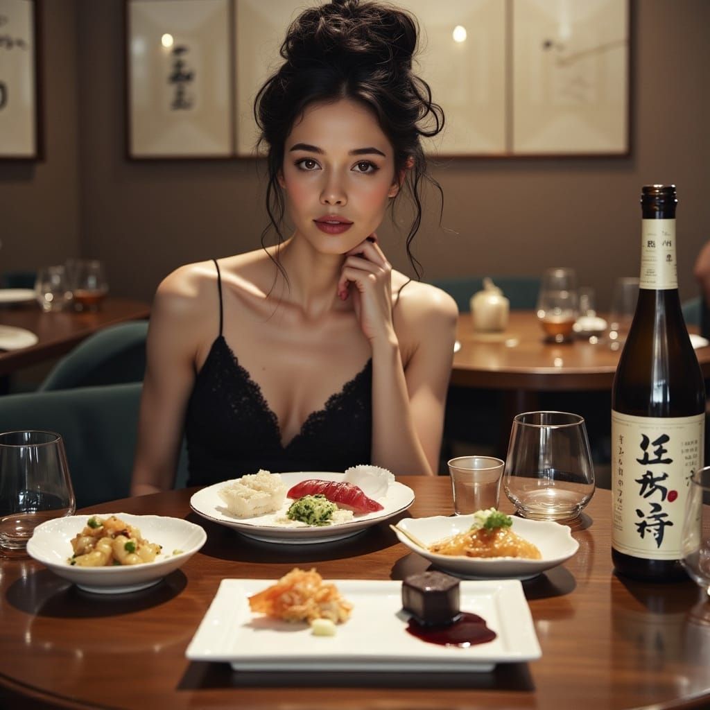 Exquisite Sushi and Chocolate Food Portrait