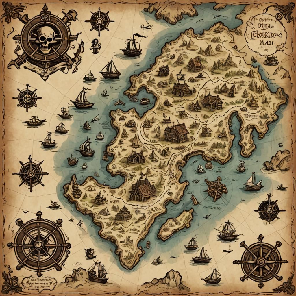 Classic Pirate Treasure Map