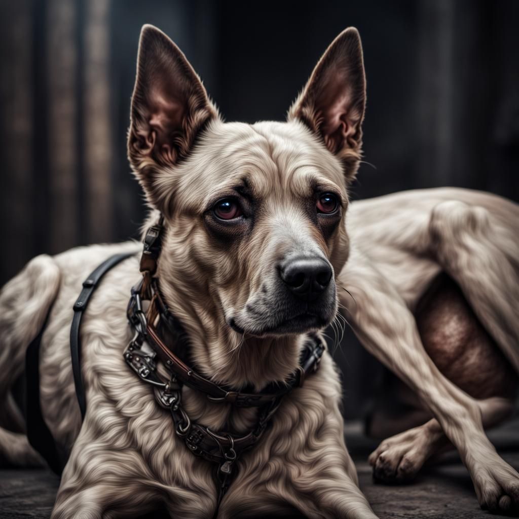 Hyperrealistic Dog Portrait with Intricate Details