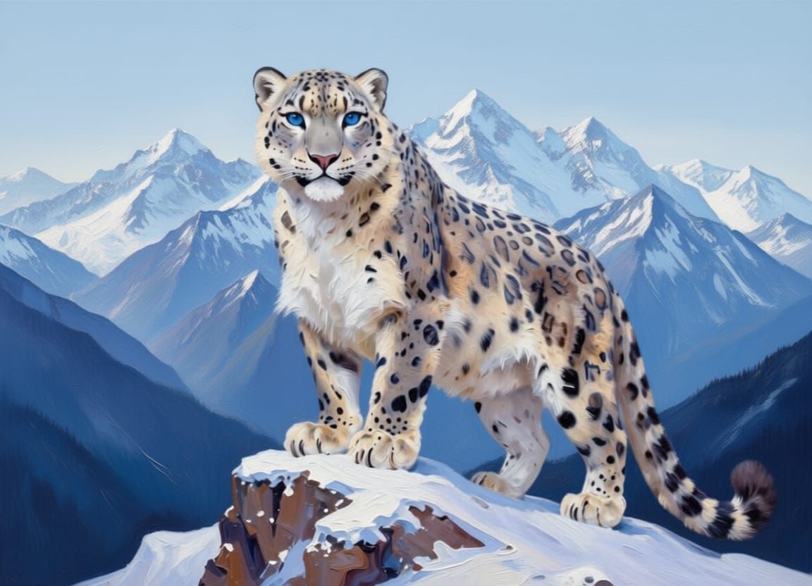 Snow Leopard in Majestic Mountain Habitat