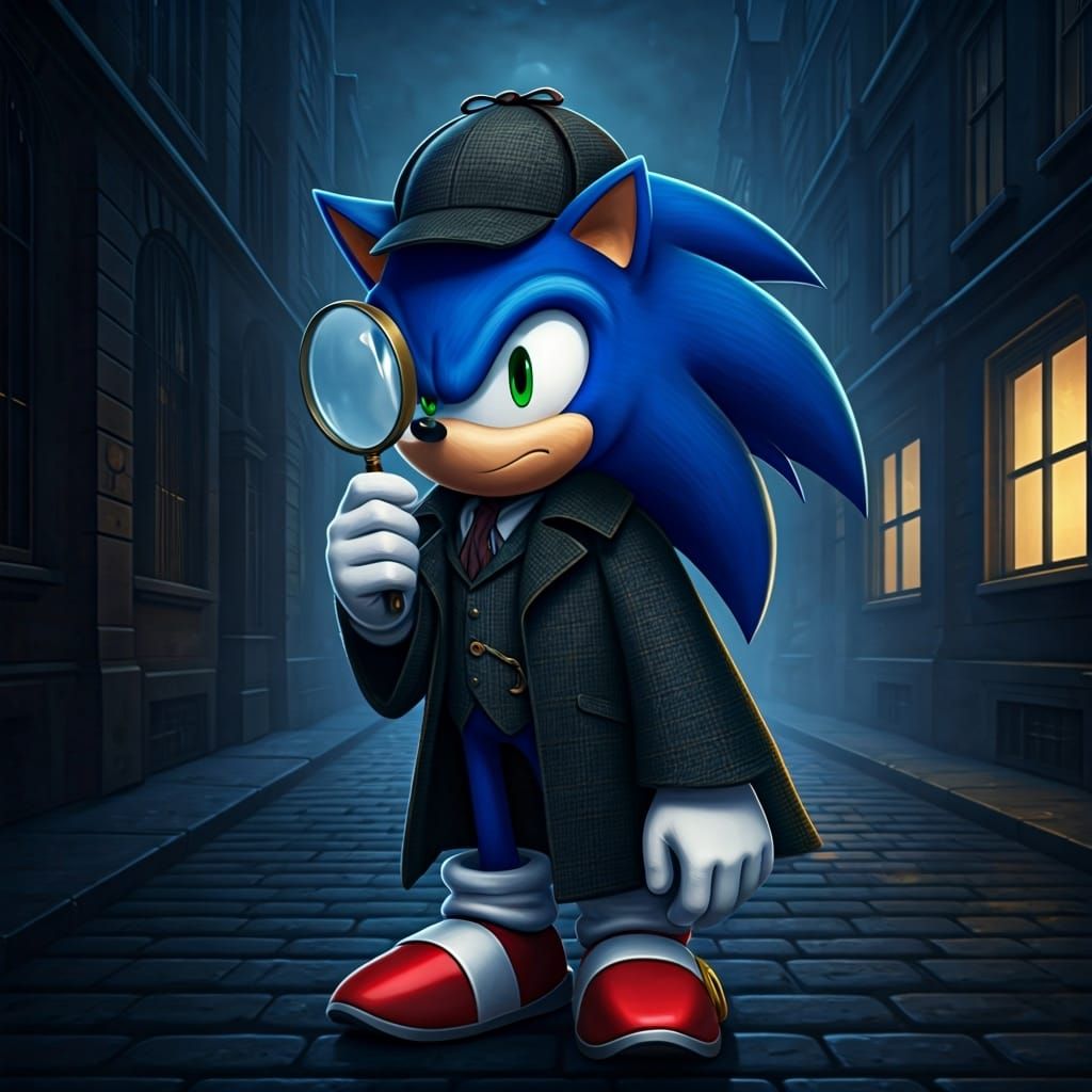 Sonic as Sherlock Holmes in Steampunk London
