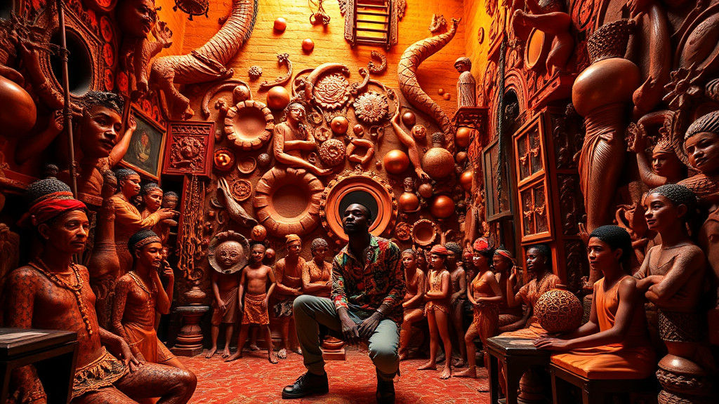 Model in Maximalist Room with Vibrant Details