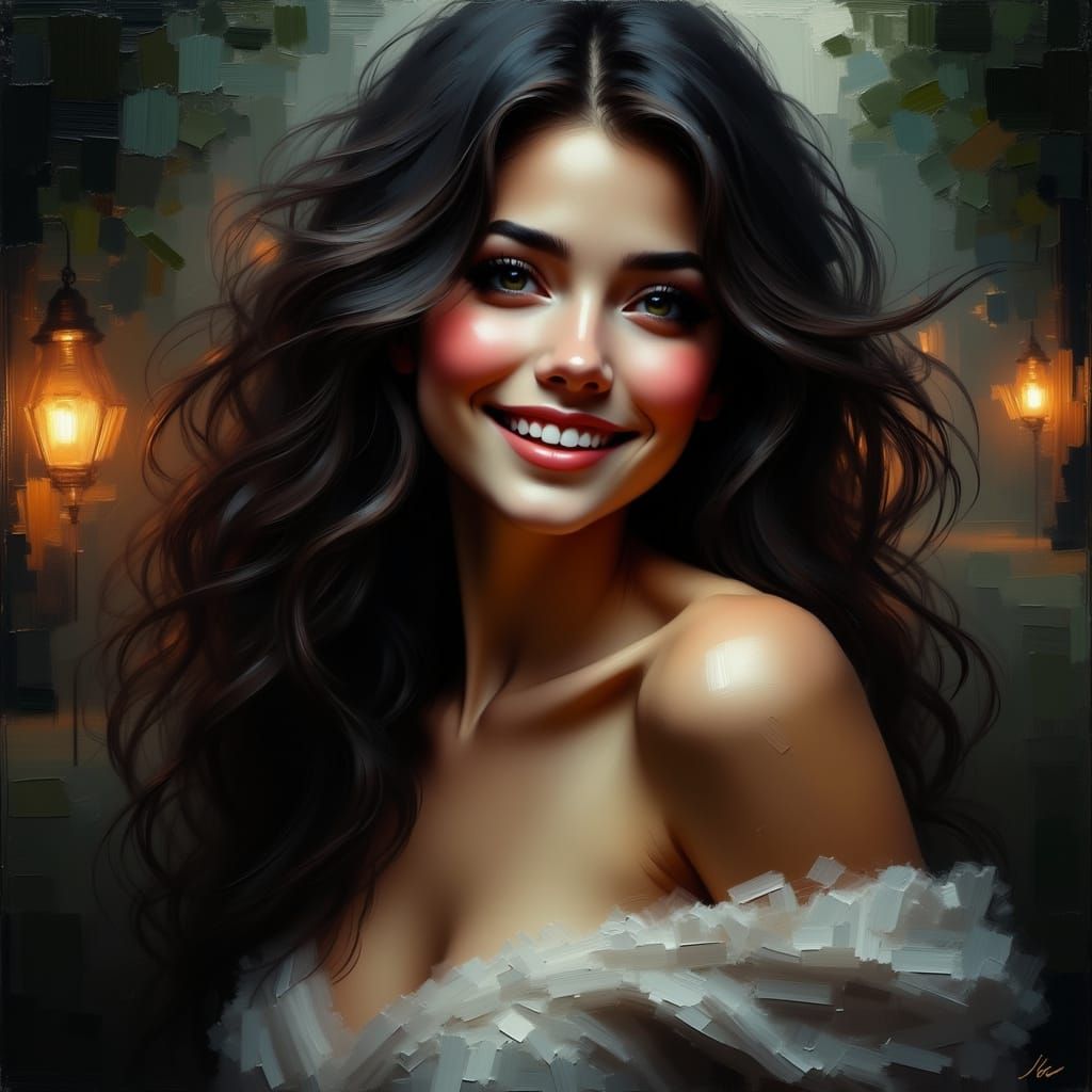 Ethereal Portrait of a Young Woman in the Style of Julie Bel...