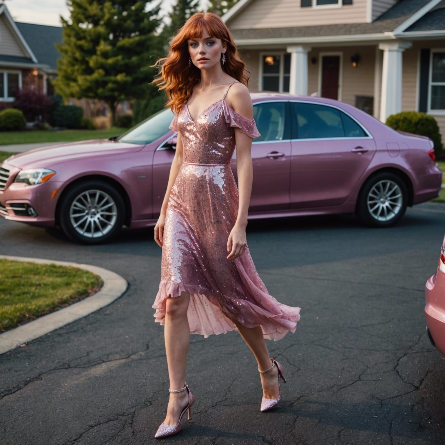 Sparkly Pink Dress Photo Shoot