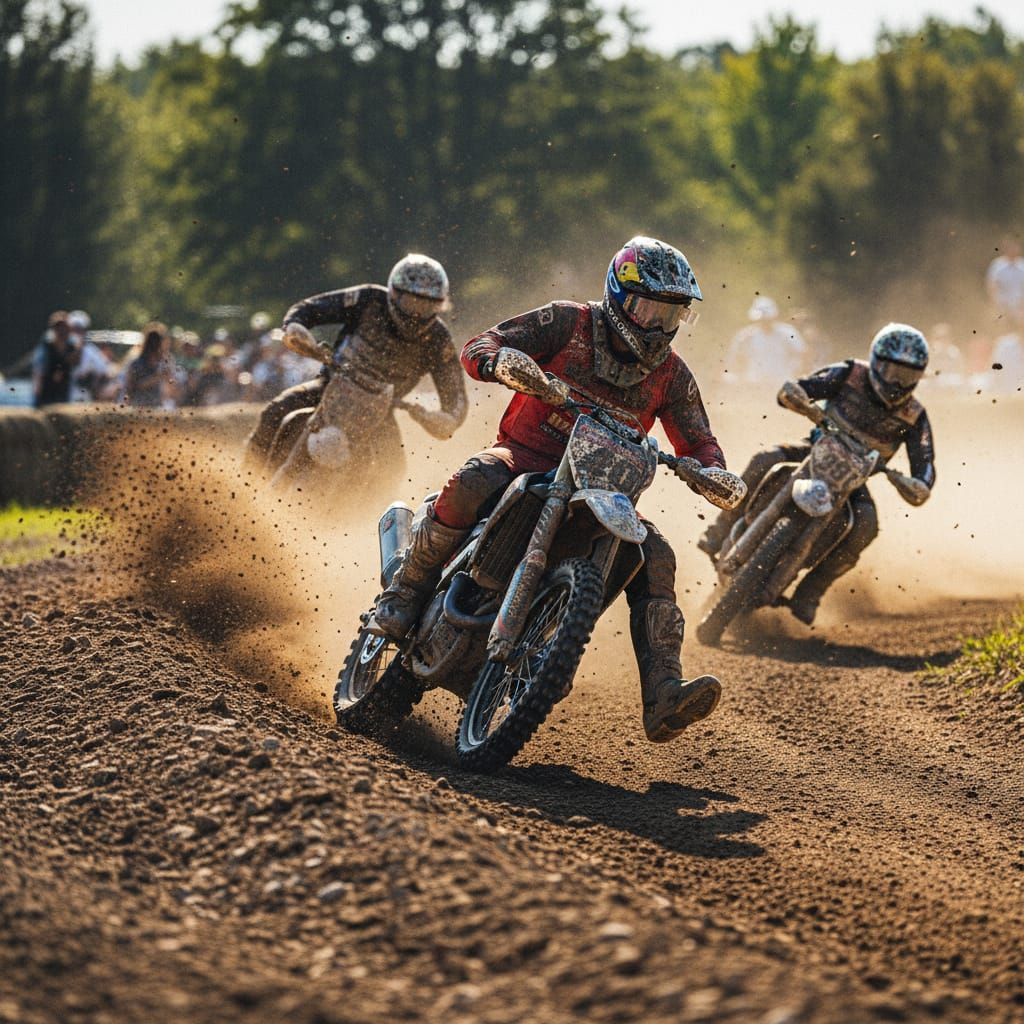 Motorcycle Race Action in Tight Turn as Photojournalism