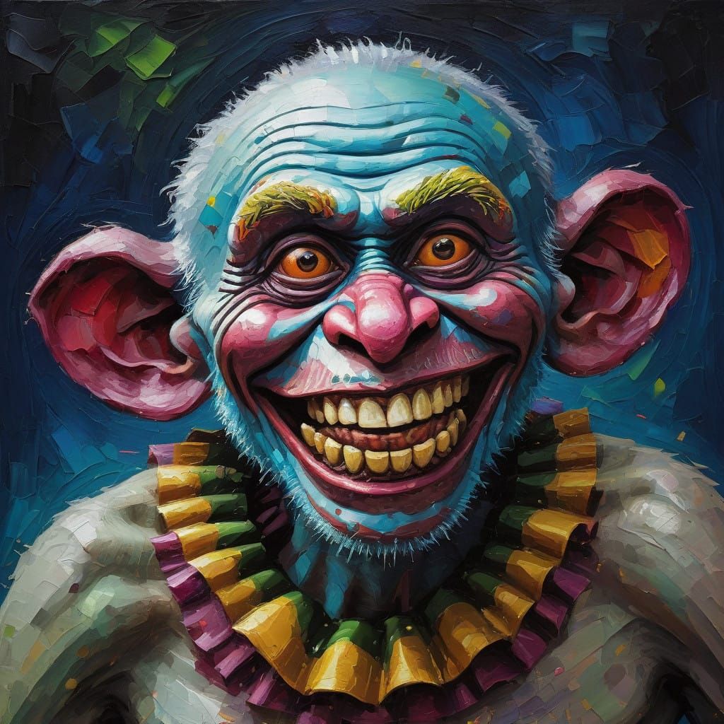 Mahatma Gandhi as a Neo-Expressionist Clown