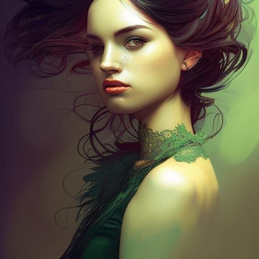 Portrait of a Woman in Art Nouveau Style