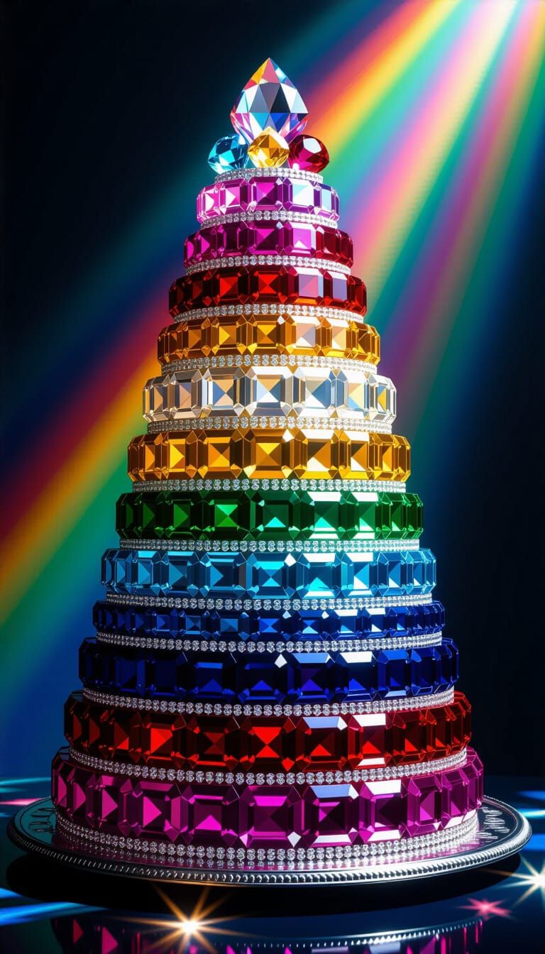 Gemstone Layer Cake: A Matte Painting Masterpiece