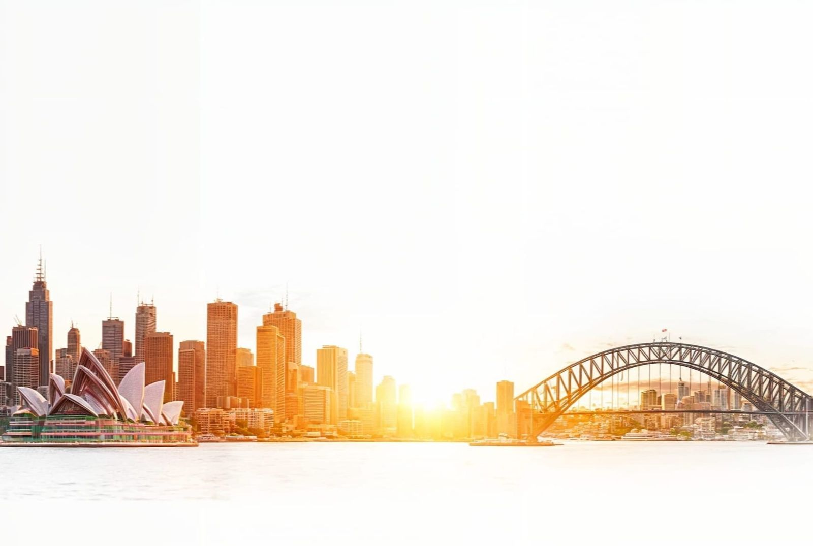 Sydney Skyline Double Exposure at Sunset