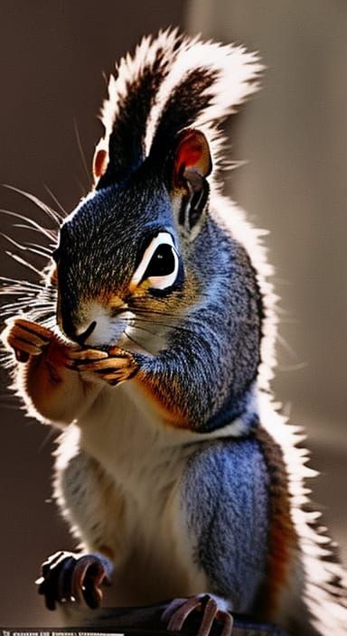 Hyperrealistic Spaghetti Western Squirrel in Cinematic Style