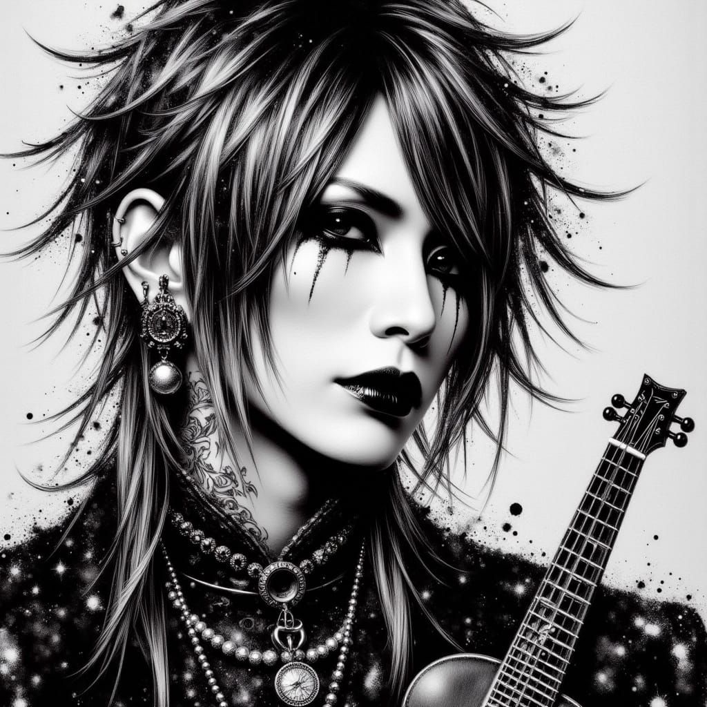 Visual Kei Inspired Digital Art Portrait