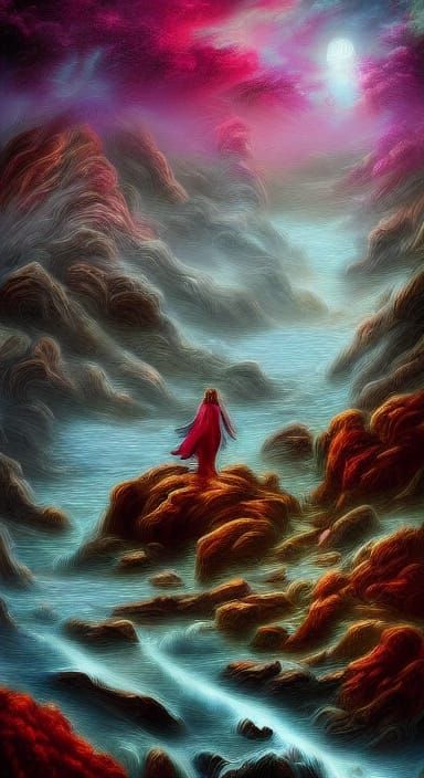 <lora:Faces and Places:1.0> Digital art fantasy art digital painting wallpaper epic sky reflection waterfall concept art...