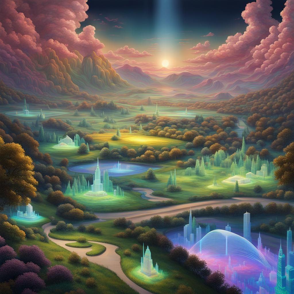 Mesmerizing Holographic Art in 3D Rendering