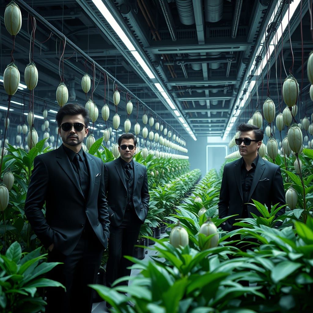 Men in Futuristic Seed Bank