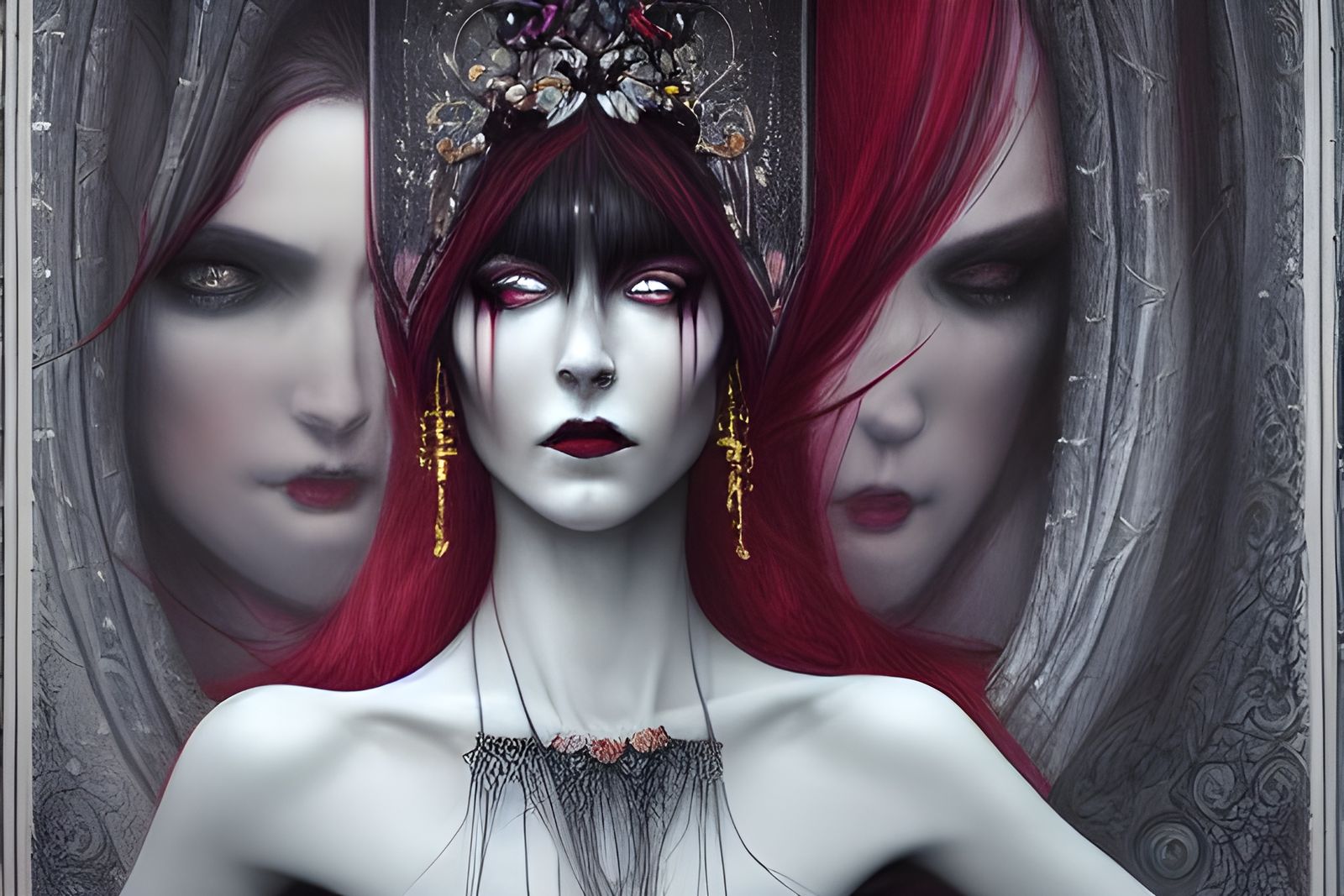 Vampiress Walks in Darkness: Detailed Matte Painting