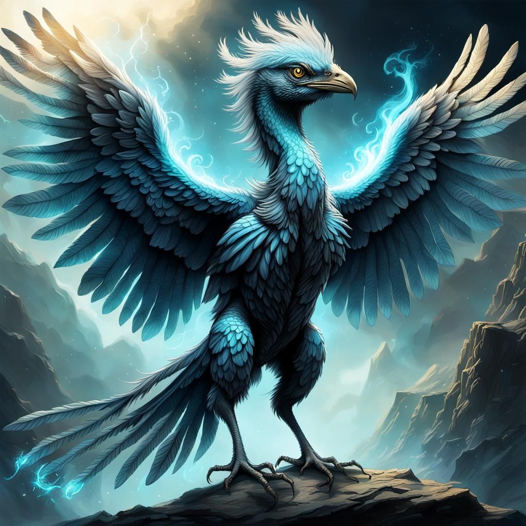 Ethereal Archaeopteryx in a Mystical Astral Dream