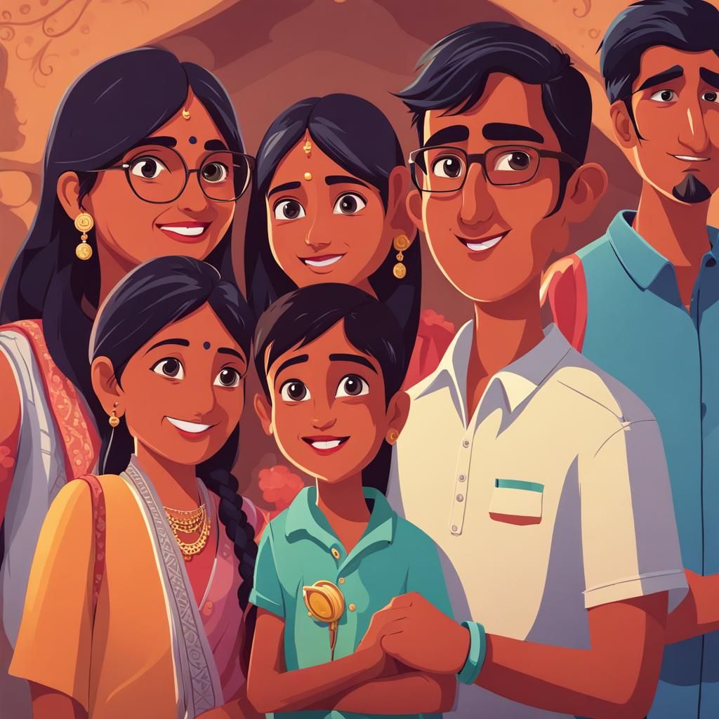 Young Indian Parents in Realistic Setting