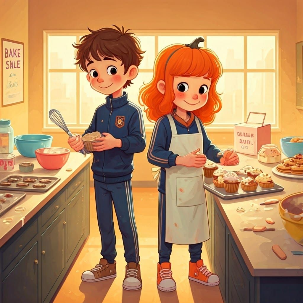 Children Bake Cupcakes for School Bake Sale