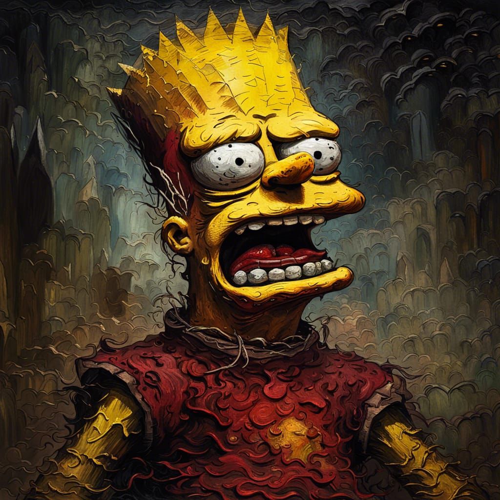 Grotesque Decaying Face in Gothic Impressionist Style