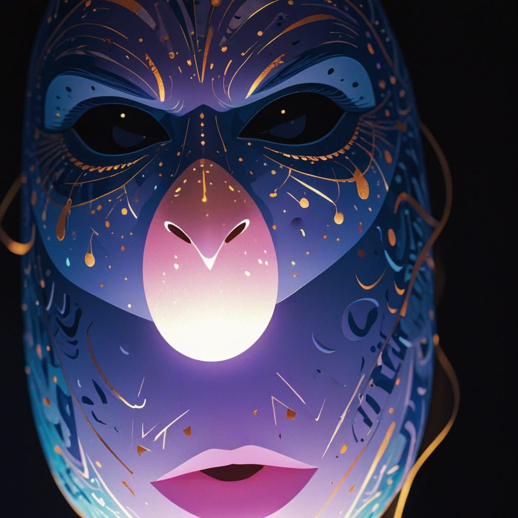 Angry Egg Mask in Stylized Vector Art