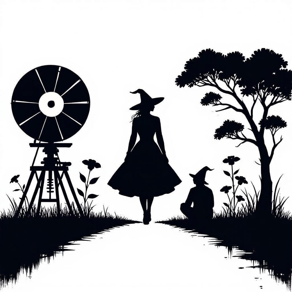 Woman's Silhouette on Moonlit Lake Path