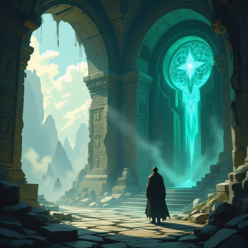 Mystical Chamber Figure in Dark Fantasy Style