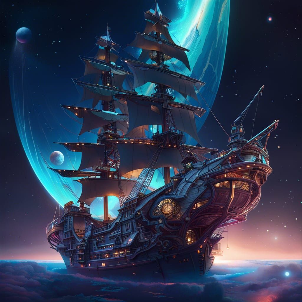 Space Pirate Ship Concept Art