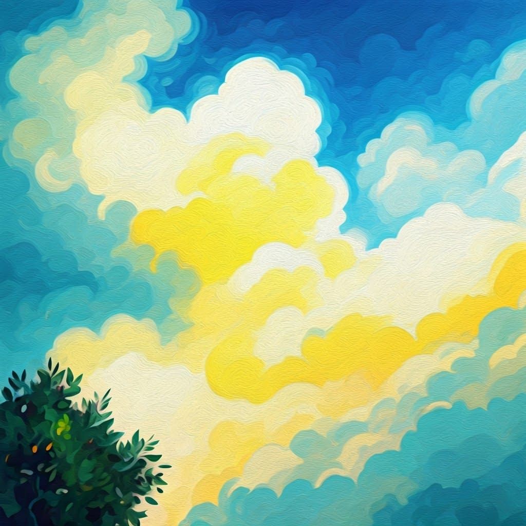 Vibrant Clouds Dance: A Whimsical Celebration of Color
