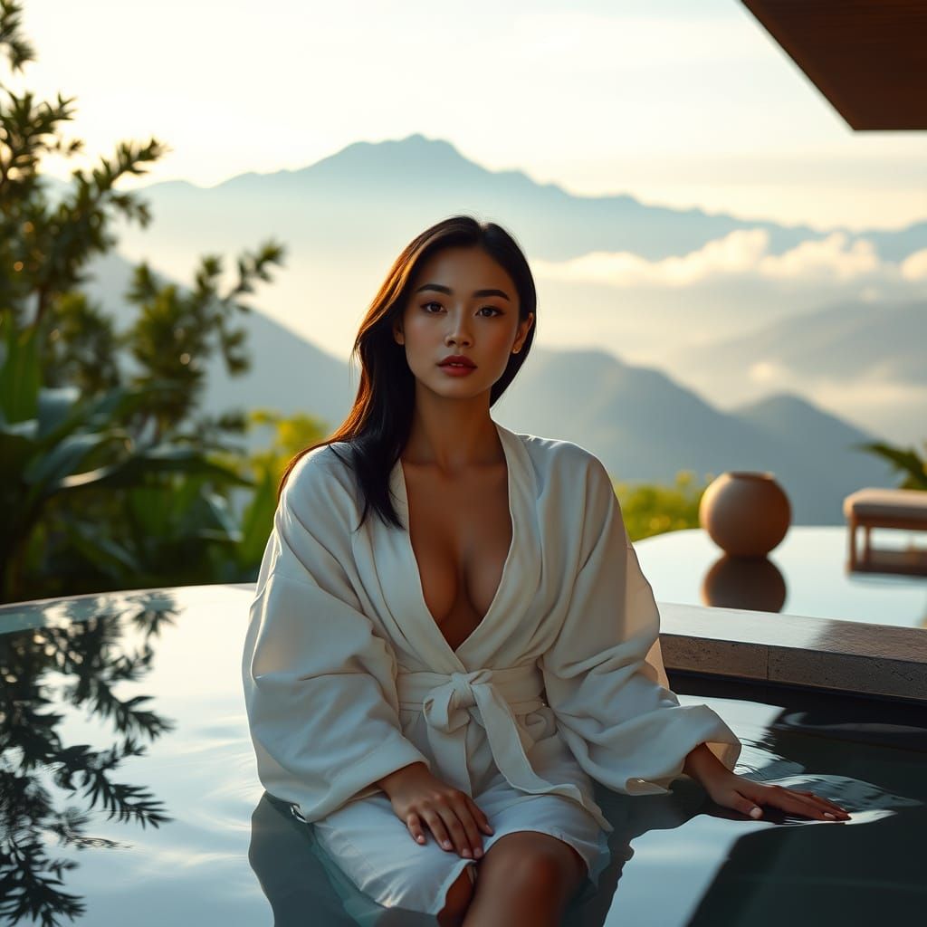 Asian woman relaxing