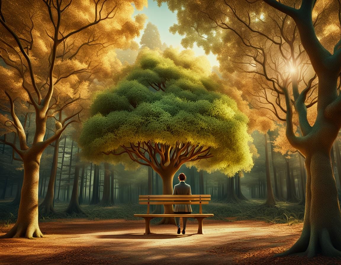 Whimsical School Teacher in Lush Forest