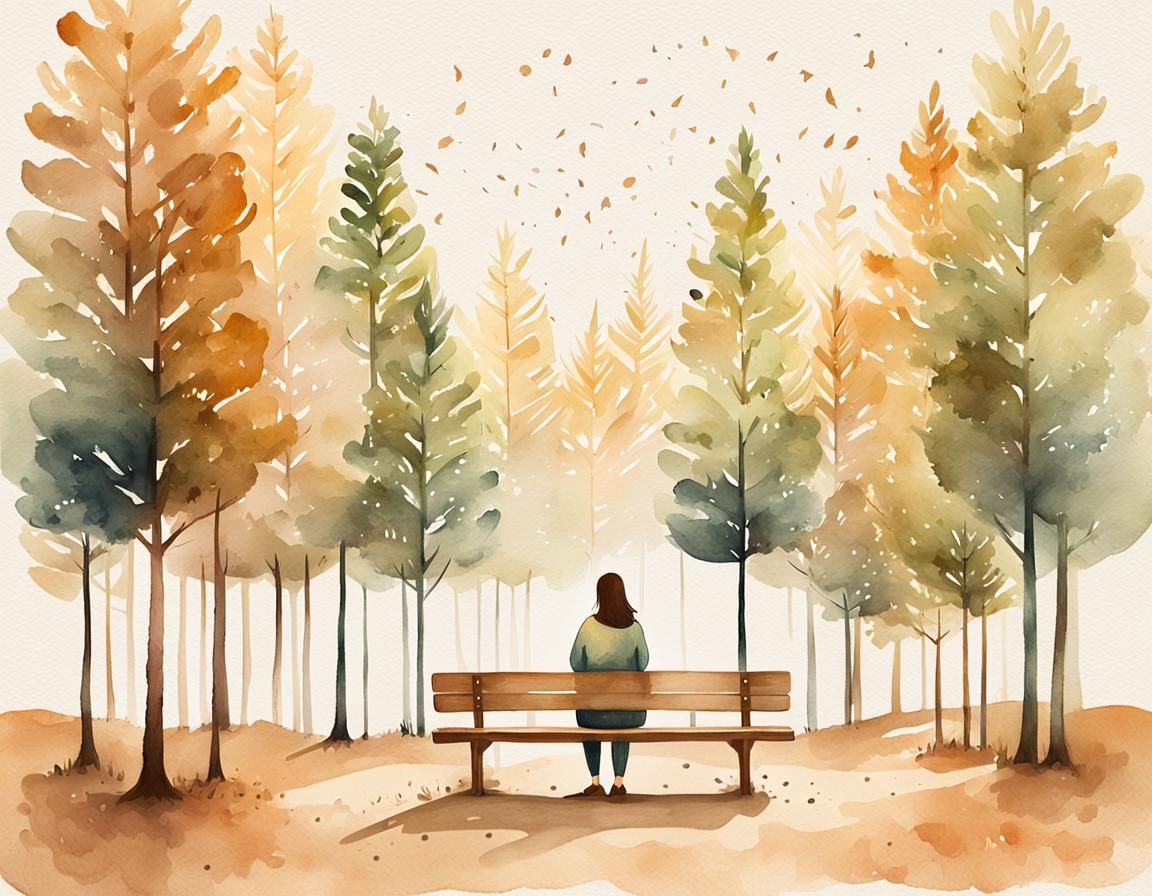 Whimsical Forest Classroom Scene in Watercolor Style