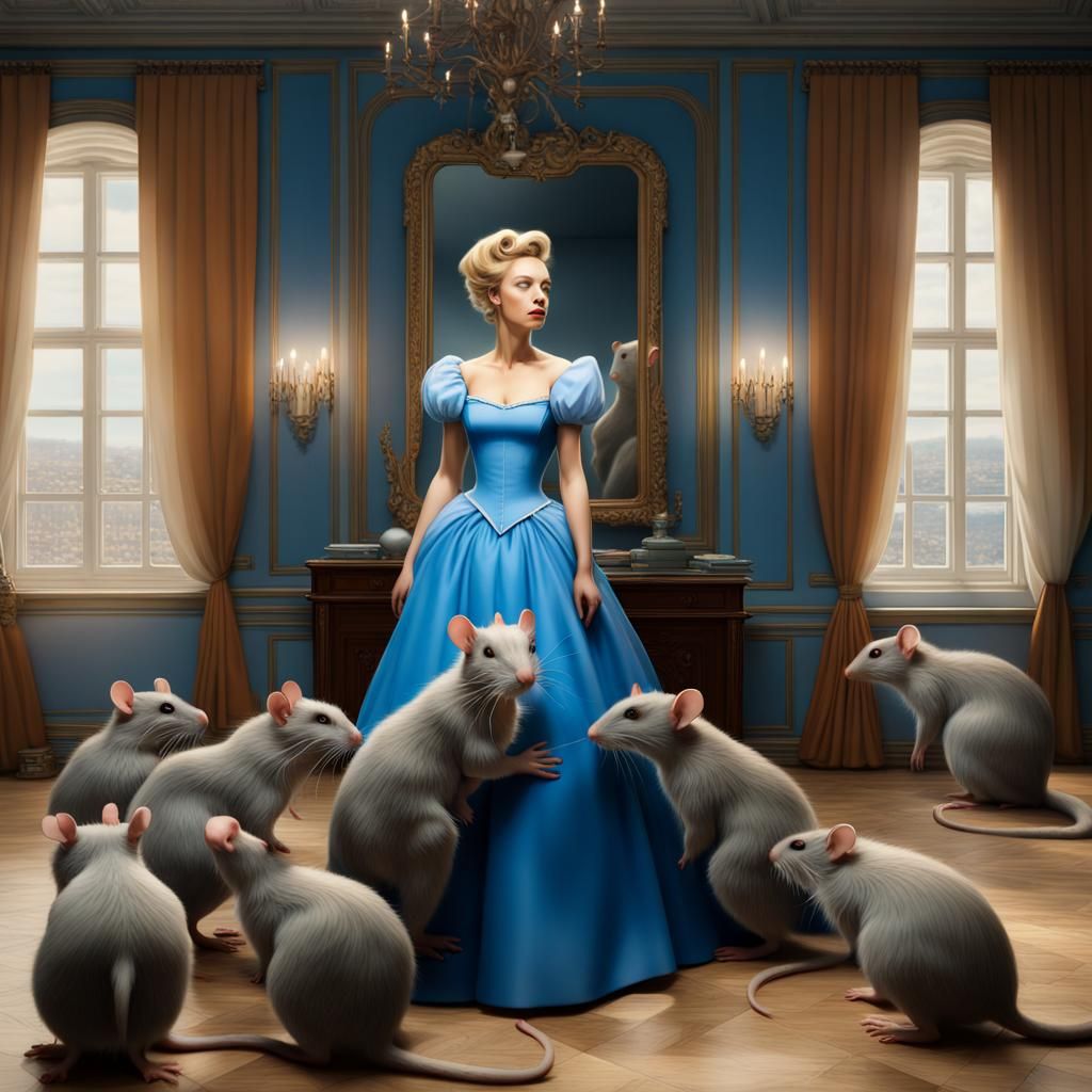 Cinderella's Surreal Encounter with Rats