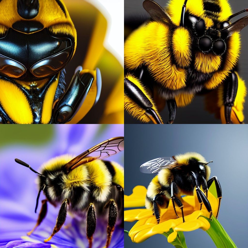 Detailed Close Up of a Bumblebee in 8k