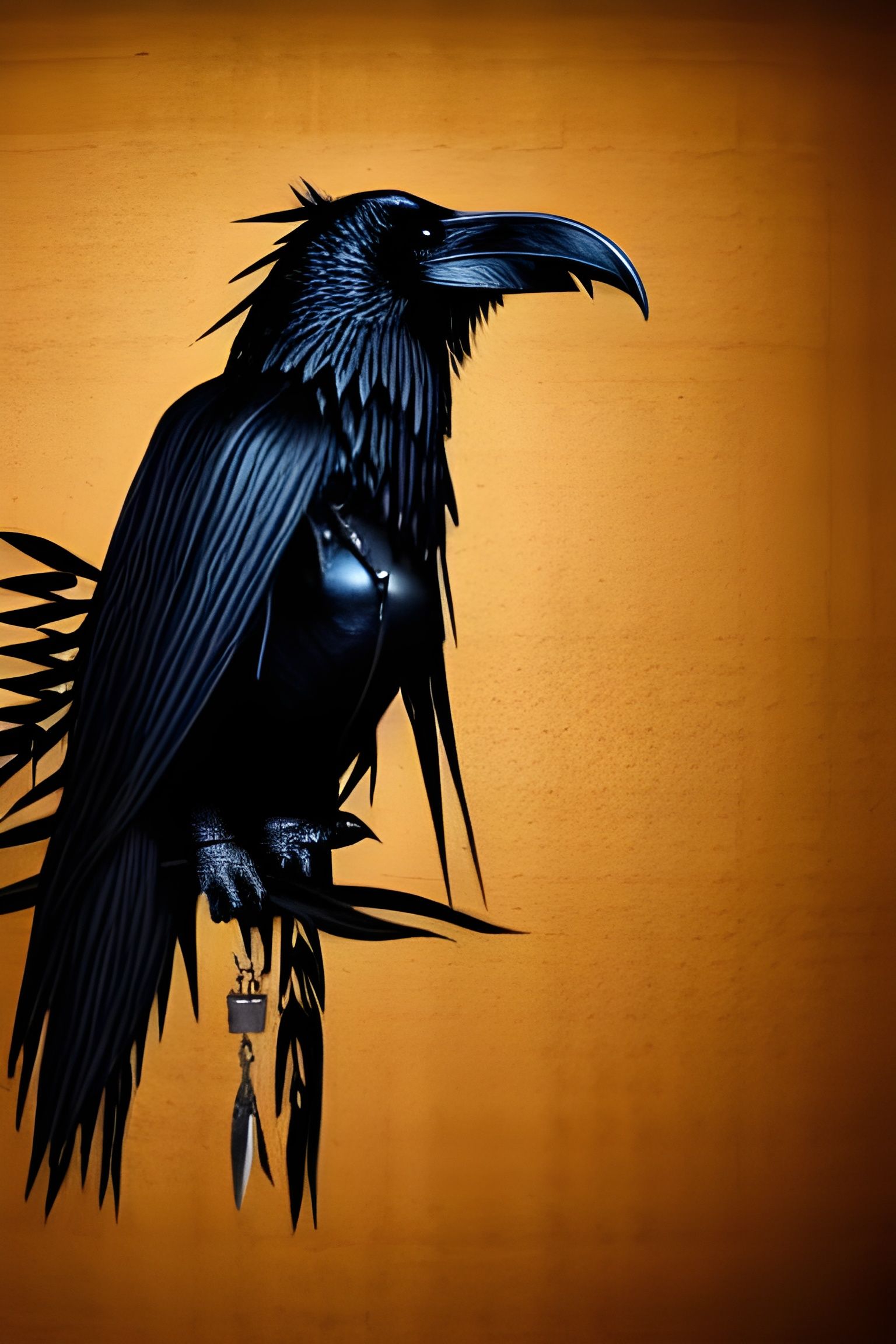 Cornpunk Goth Raven Woman Digital Illustration