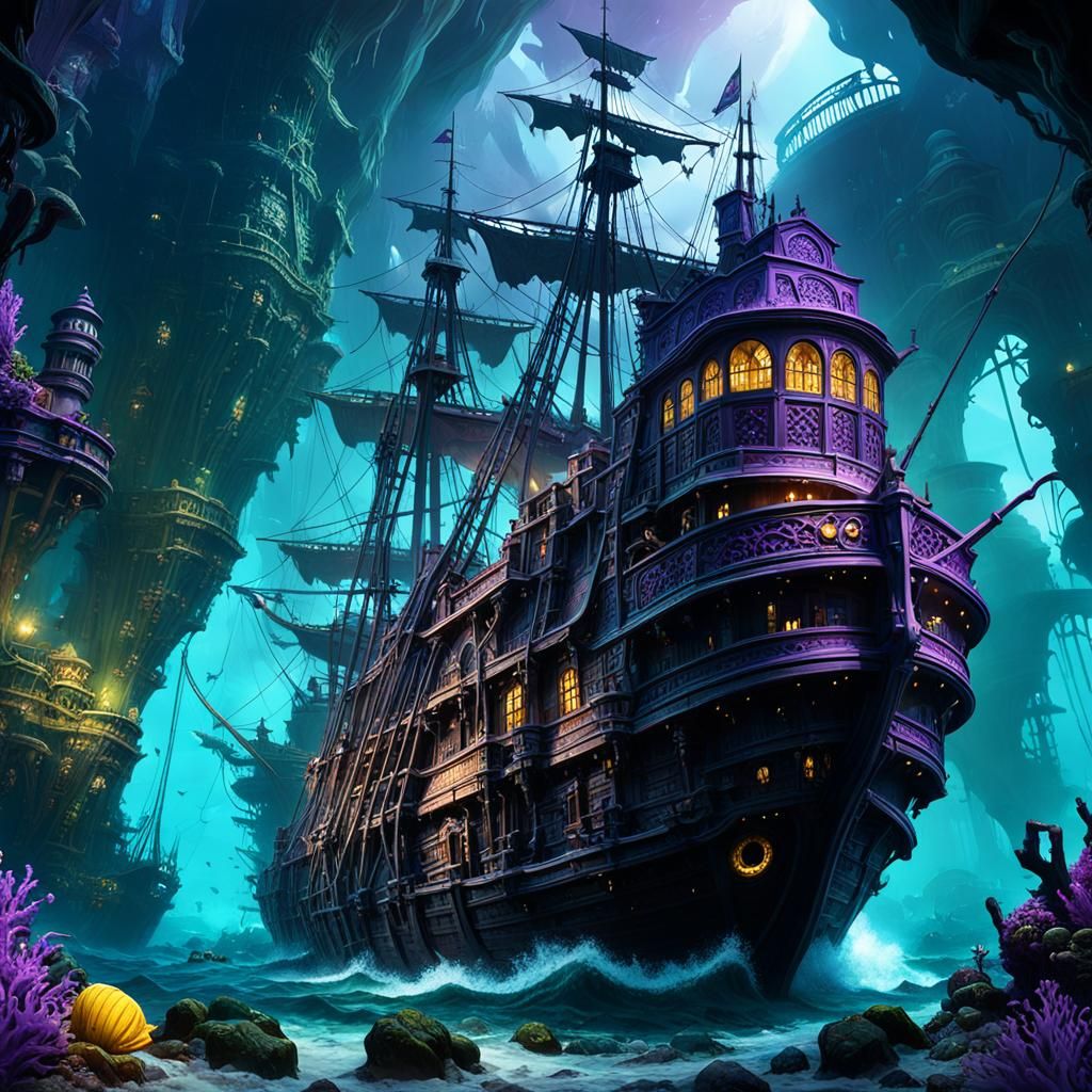 Underwater Kingdom of the Dead: Dark Fantasy Art