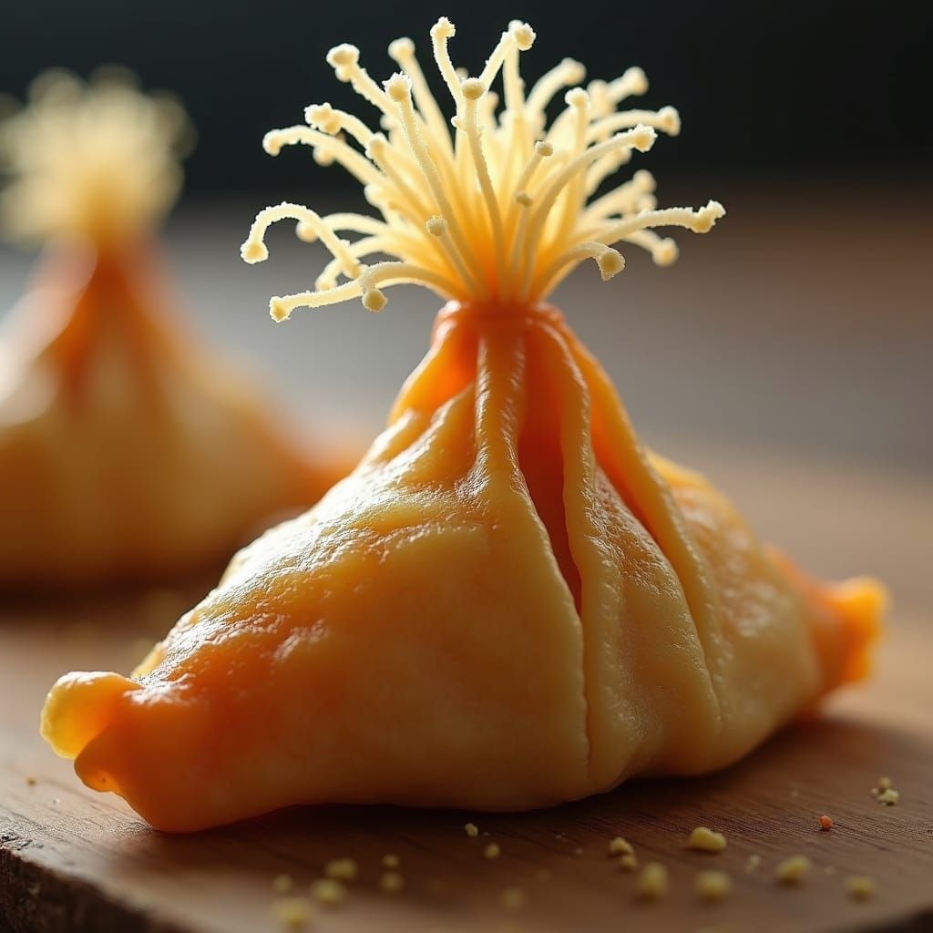 Surreal Samosa with Hair-like Topping