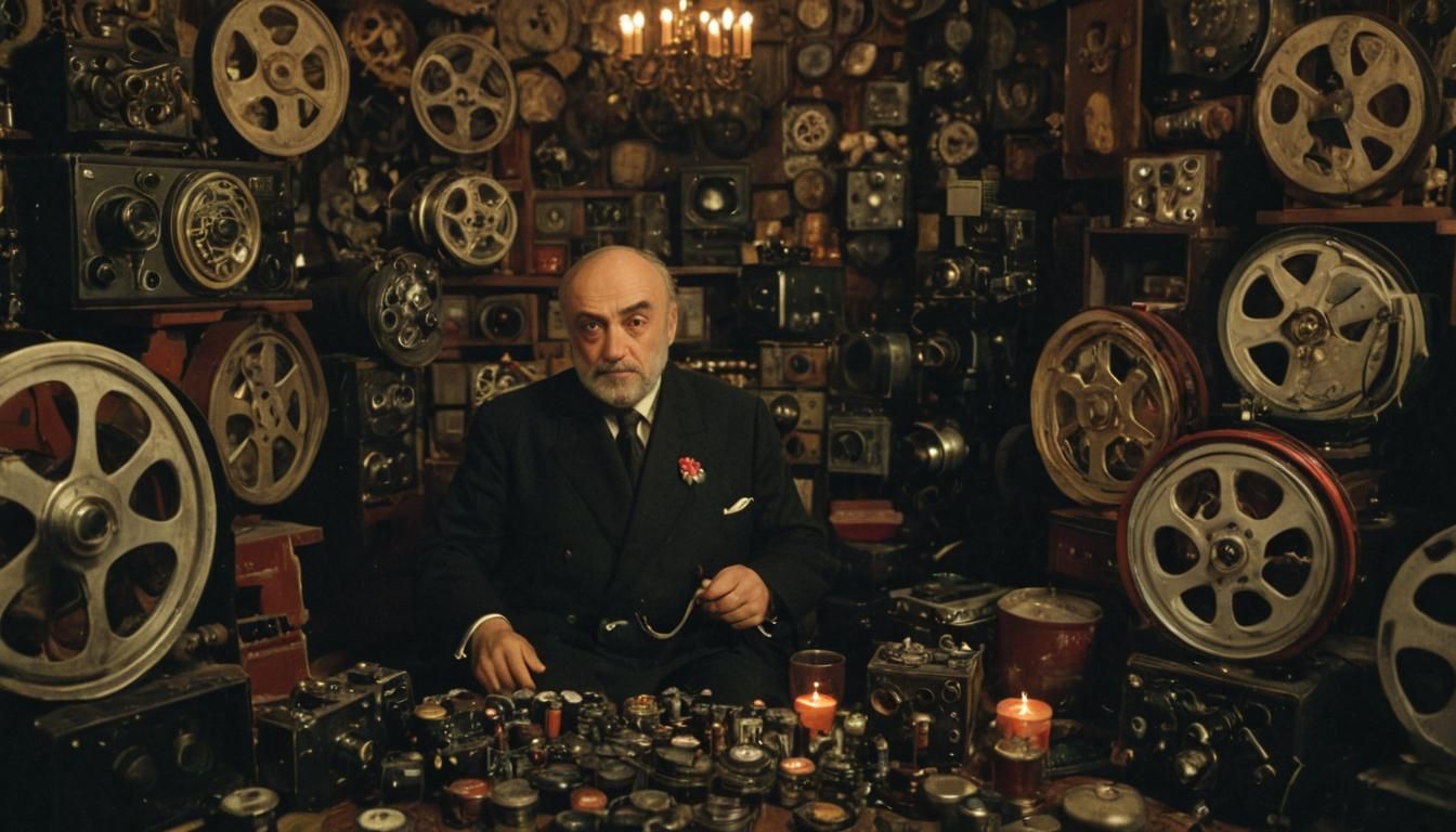 Sergei Parajanov in Ornate Room, Soviet Cinema Style