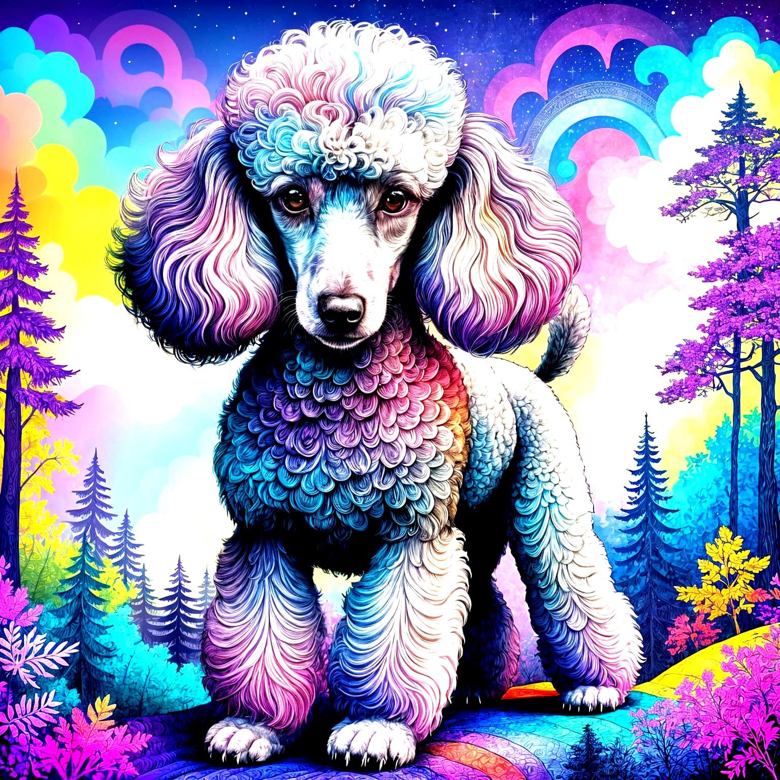 Poodle Tattoo Design in Pen and Ink Style