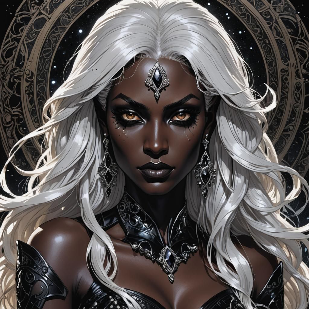 Dark Elf Portrait in Comic Book Style