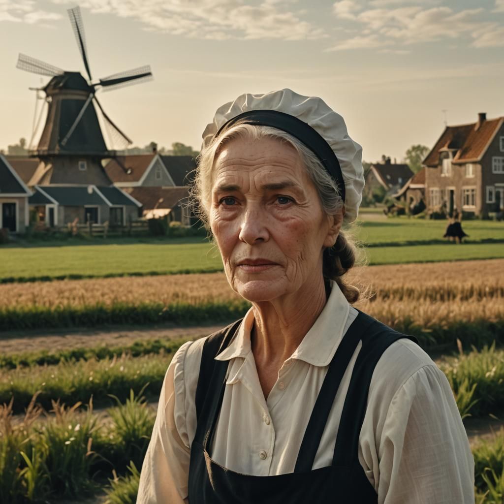 Dutch Woman in Traditional Dress, Golden Age Style