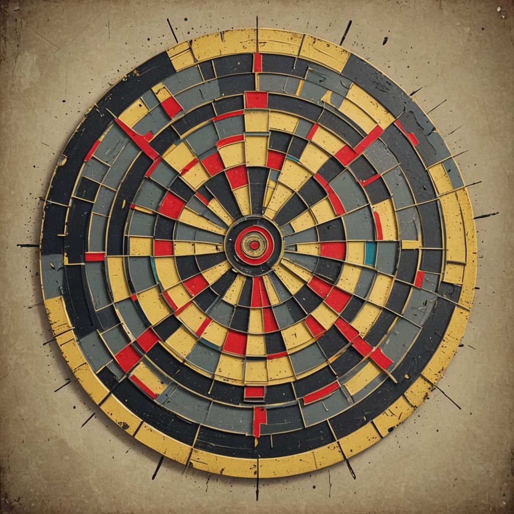 Pop Art Dartboard with Geometric Bauhaus Elements
