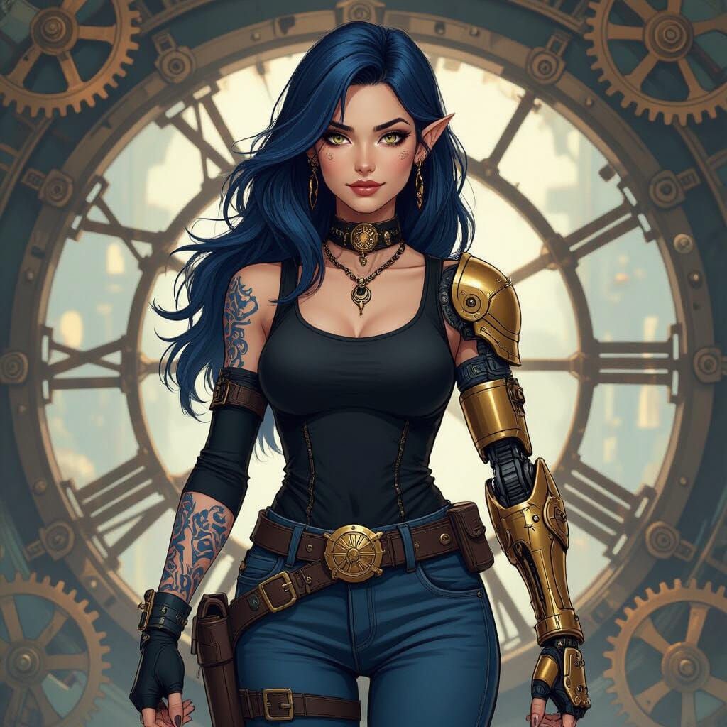 Clockwork Sorcerer Art Inspired by Syd Mead