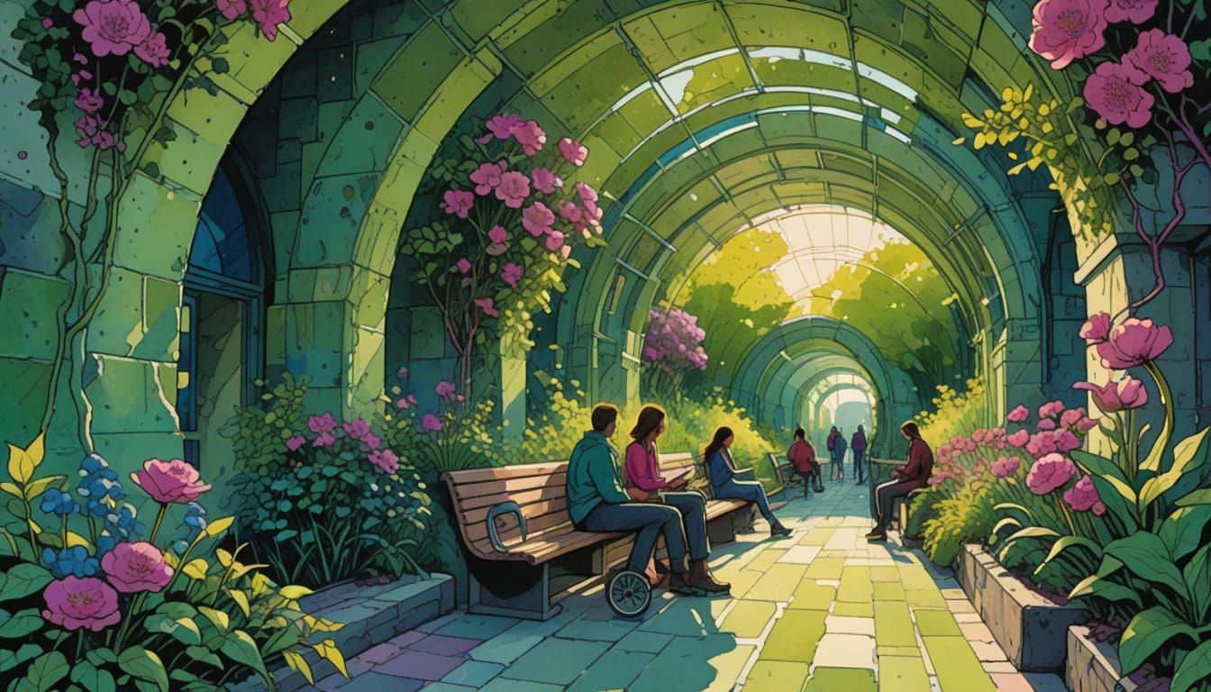 Futuristic Arcology in Comic Book Style