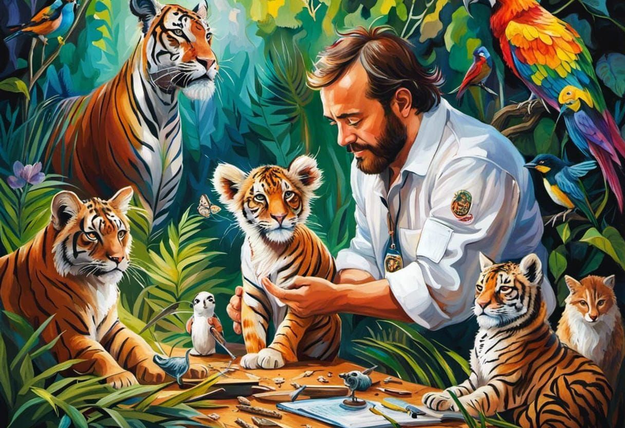 Vibrant Chibi Zoo Animals in Polychromatic Style