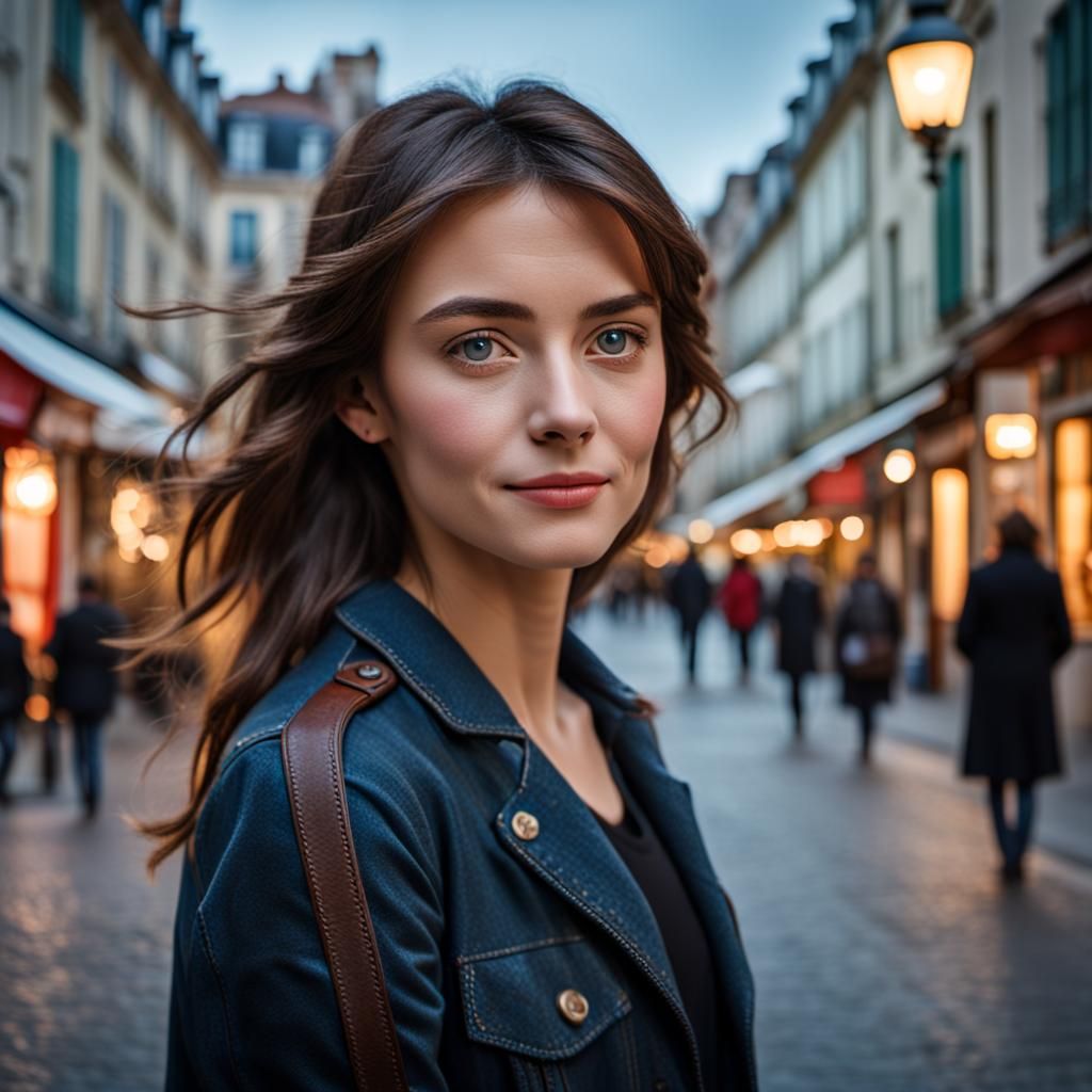 Beautiful French Woman in Soft Lighting, 8K