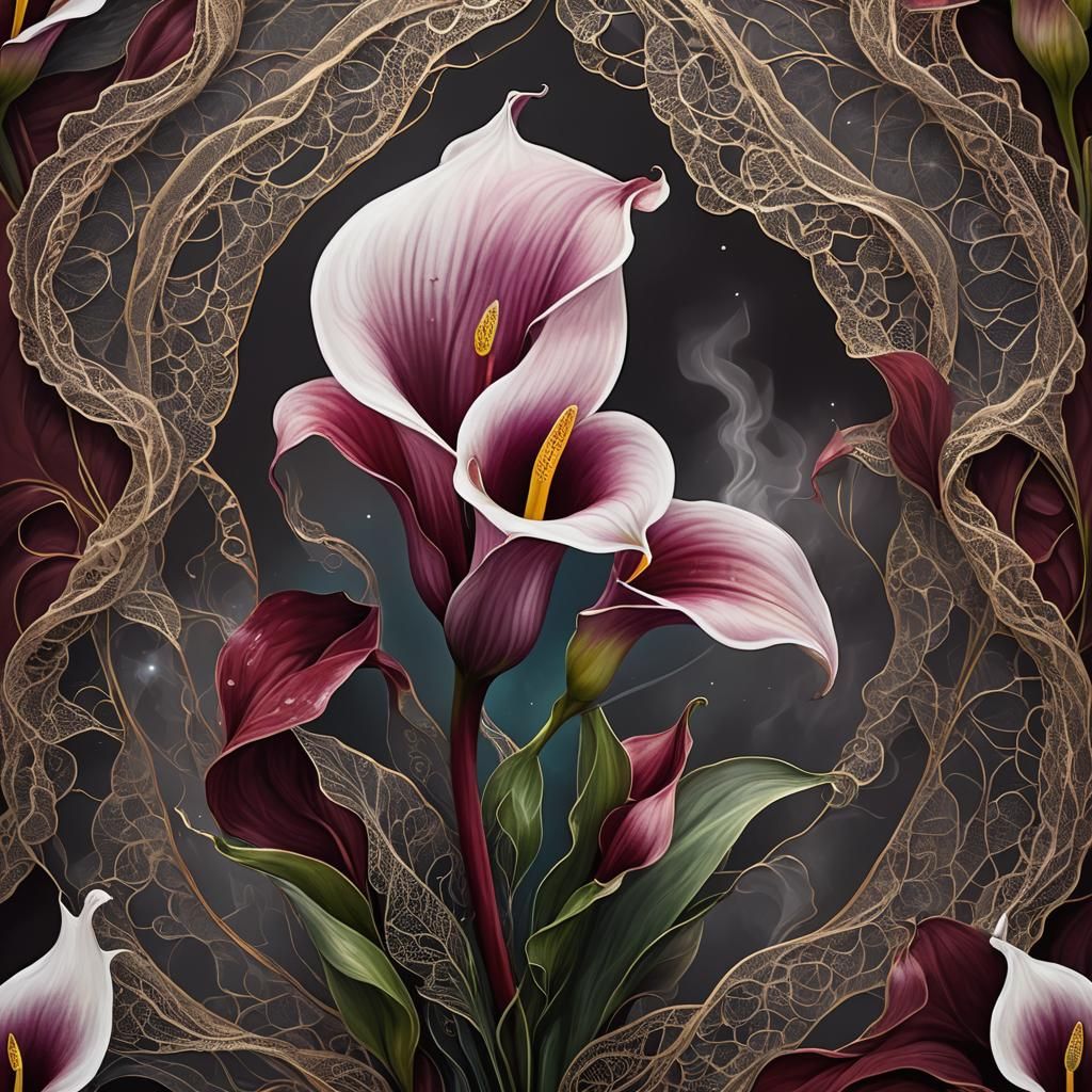 Calla Lily in Astral Cosmic Illustration